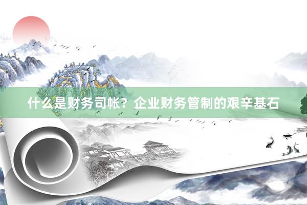 什么是财务司帐？企业财务管制的艰辛基石
